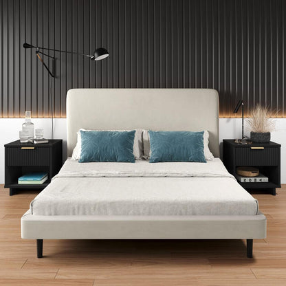 Manhattan Comfort - Granville Nightstand with 2 Full Extension Drawers in Black - Set of 2 - 2-NS-5002 veiw 9