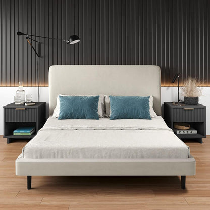 Manhattan Comfort - Granville Nightstand with 2 Full Extension Drawers in Dark Grey - Set of 2 - 2-NS-5005 veiw 9