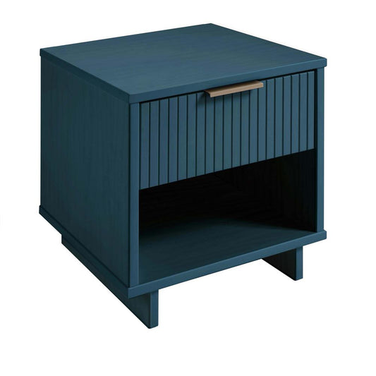 Manhattan Comfort - Granville Nightstand with 2 Full Extension Drawers in Midnight Blue - Set of 2 - 2-NS-5004 veiw 2