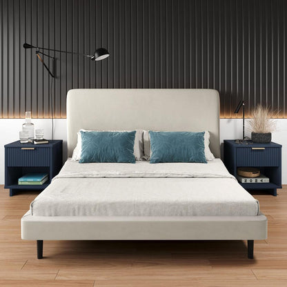 Manhattan Comfort - Granville Nightstand with 2 Full Extension Drawers in Midnight Blue - Set of 2 - 2-NS-5004 veiw 9