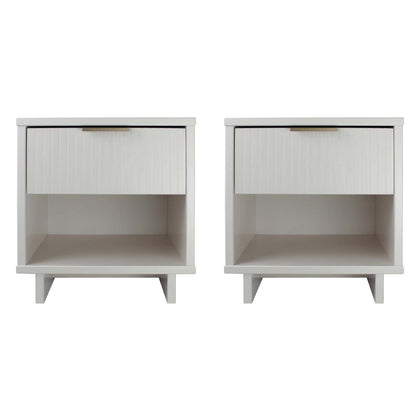 Manhattan Comfort - Granville Nightstand with 2 Full Extension Drawers in White - Set of 2 - 2-NS-5001 veiw 1