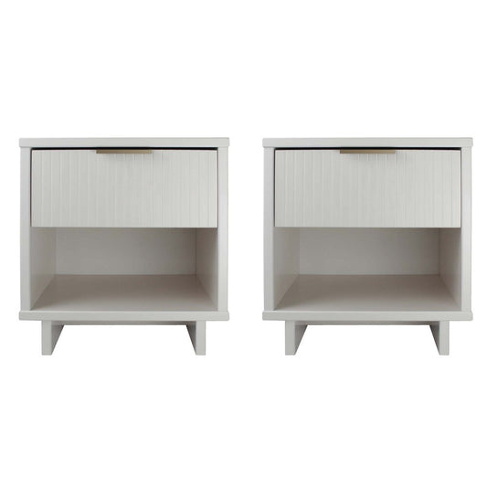 Manhattan Comfort - Granville Nightstand with 2 Full Extension Drawers in White - Set of 2 - 2-NS-5001 veiw 1