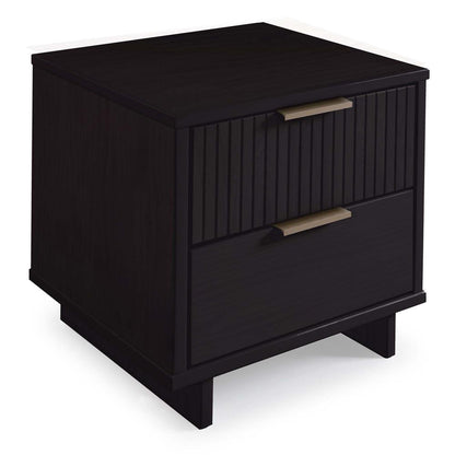 Manhattan Comfort - Granville Nightstand with 4 Full Extension Drawers in Black - Set of 2 - 2-NS-5012 veiw 2