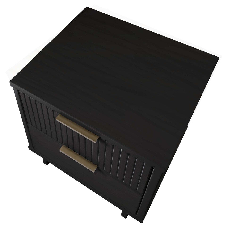 Manhattan Comfort - Granville Nightstand with 4 Full Extension Drawers in Black - Set of 2 - 2-NS-5012 veiw 4