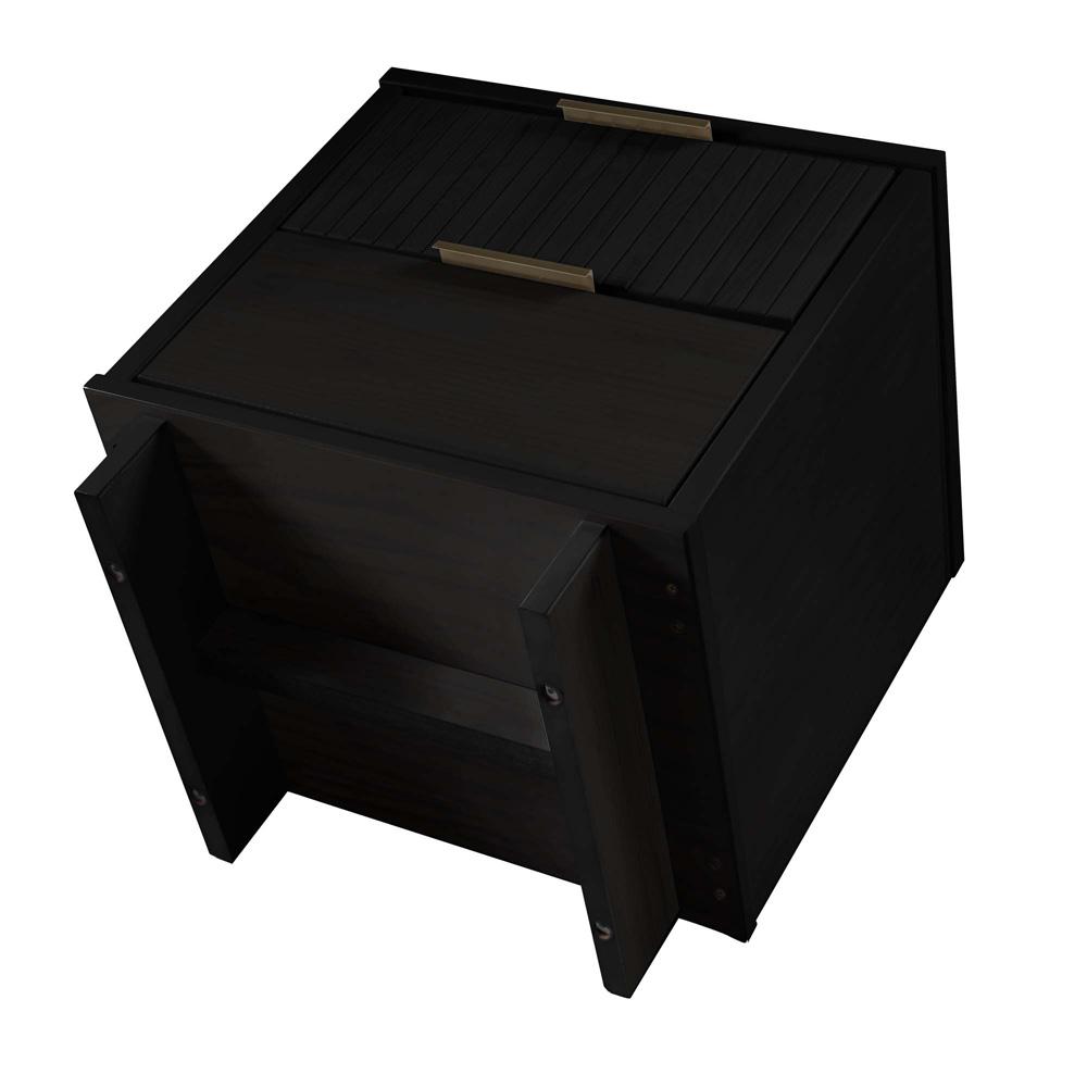 Manhattan Comfort - Granville Nightstand with 4 Full Extension Drawers in Black - Set of 2 - 2-NS-5012 veiw 5