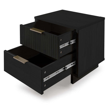 Manhattan Comfort - Granville Nightstand with 4 Full Extension Drawers in Black - Set of 2 - 2-NS-5012 veiw 6