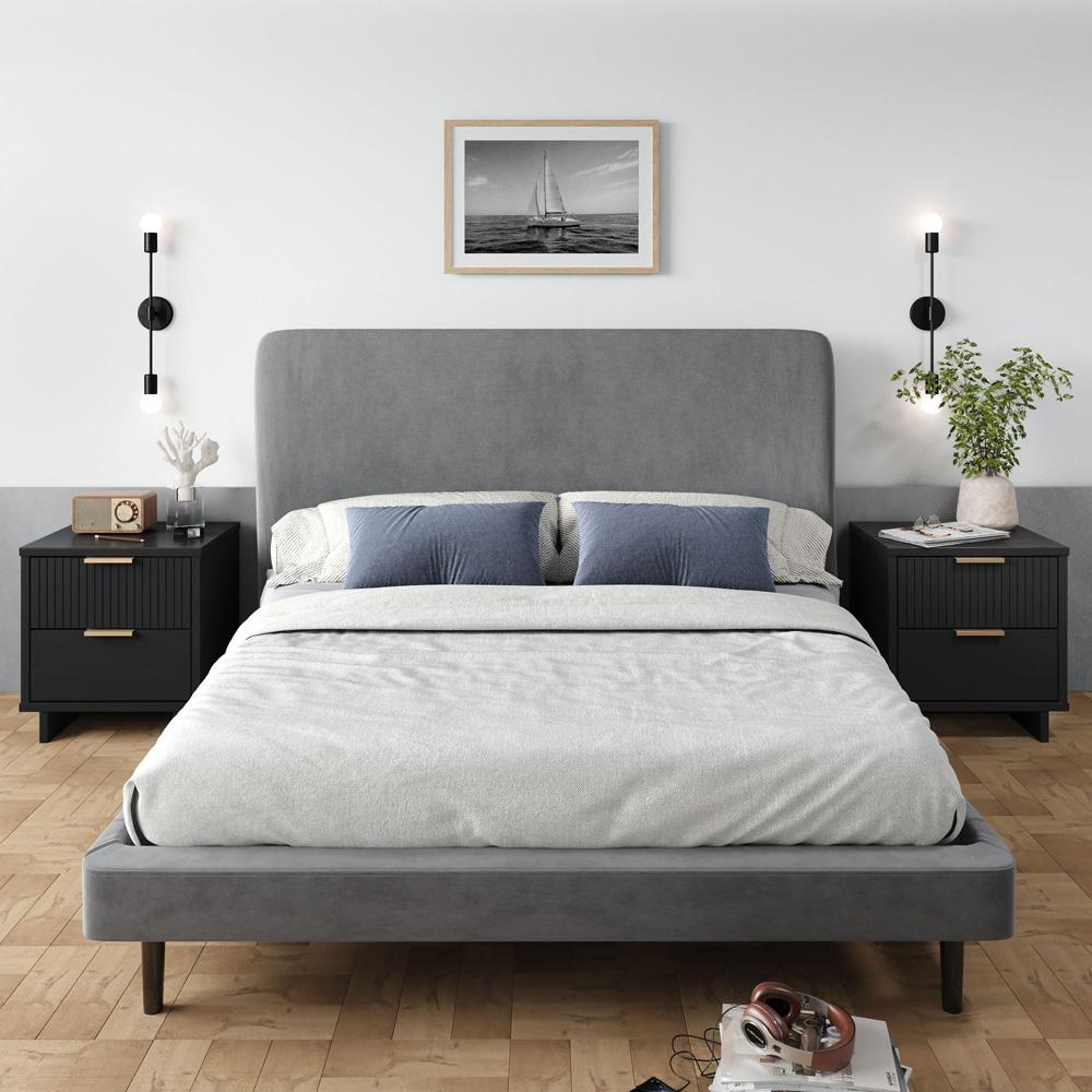 Manhattan Comfort - Granville Nightstand with 4 Full Extension Drawers in Black - Set of 2 - 2-NS-5012 veiw 9