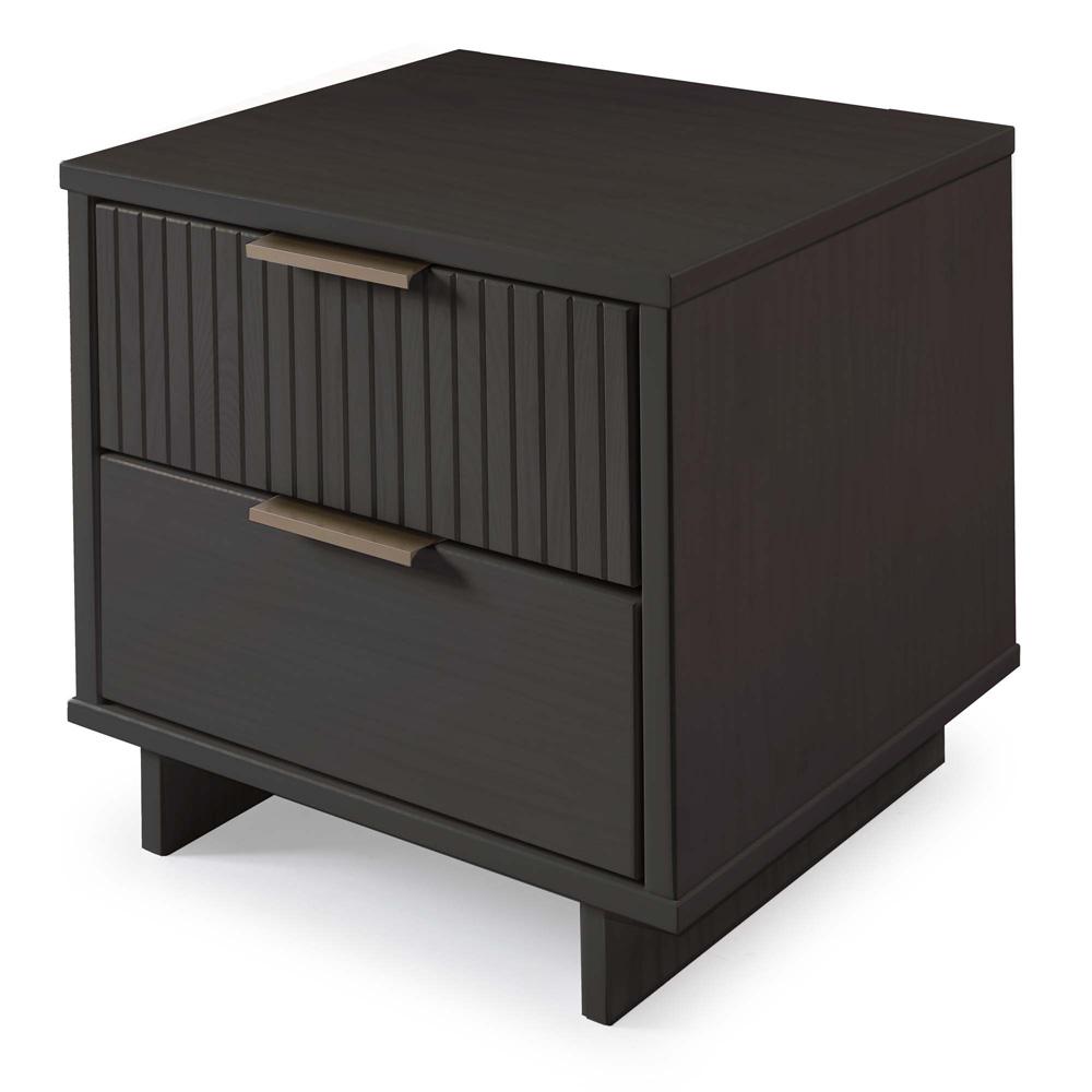Manhattan Comfort - Granville Nightstand with 4 Full Extension Drawers in Dark Grey - Set of 2 - 2-NS-5015 veiw 3
