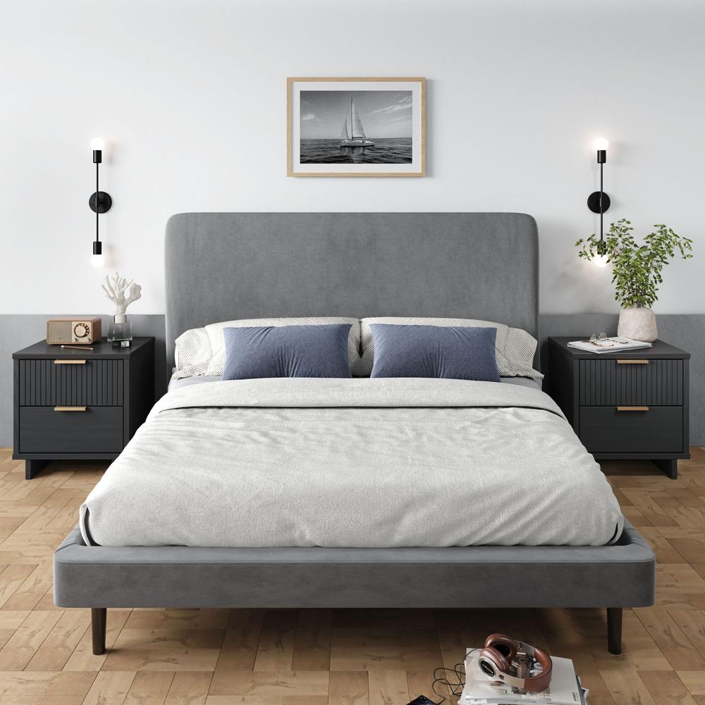 Manhattan Comfort - Granville Nightstand with 4 Full Extension Drawers in Dark Grey - Set of 2 - 2-NS-5015 veiw 9