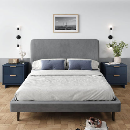 Manhattan Comfort - Granville Nightstand with 4 Full Extension Drawers in Midnight Blue - Set of 2 - 2-NS-5014 veiw 9