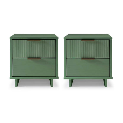 Manhattan Comfort - Granville Nightstand with 4 Full Extension Drawers in Sage Green - Set of 2 - 2-NS-5013 veiw 1