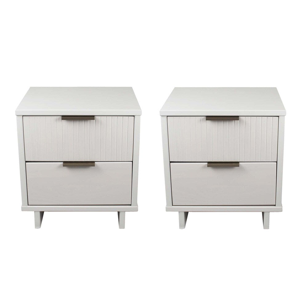 Manhattan Comfort - Granville Nightstand with 4 Full Extension Drawers in White - Set of 2 - 2-NS-5011 veiw 1