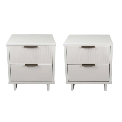 Manhattan Comfort - Granville Nightstand with 4 Full Extension Drawers in White - Set of 2 - 2-NS-5011 veiw 1