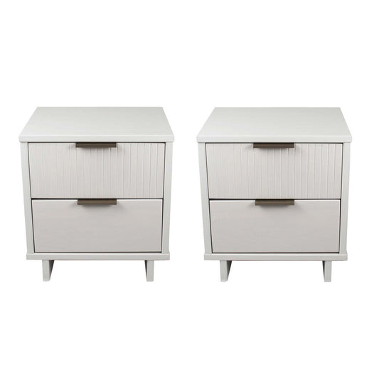 Manhattan Comfort - Granville Nightstand with 4 Full Extension Drawers in White - Set of 2 - 2-NS-5011 veiw 1