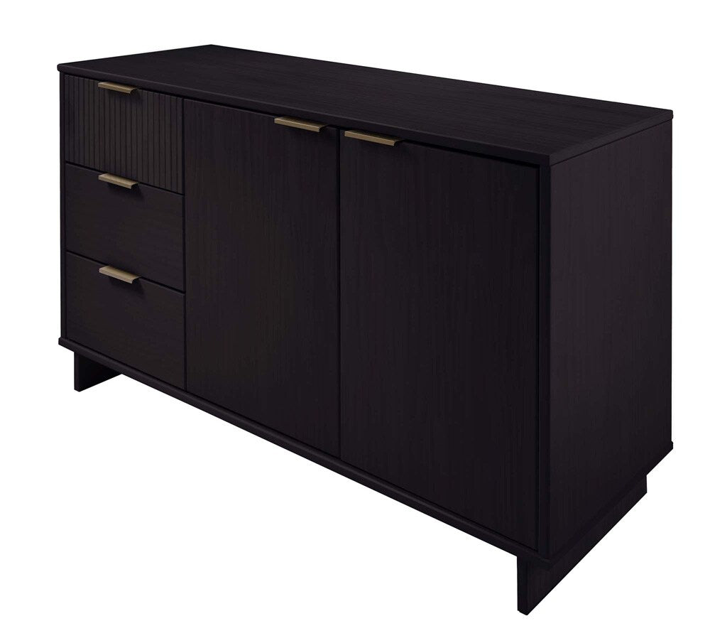 Manhattan Comfort - Granville Sideboard with 3 Full Extension Drawers in Black - SB-5002 veiw 3