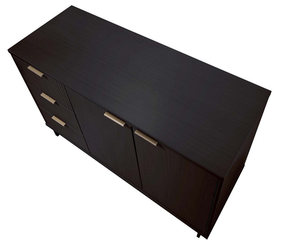 Manhattan Comfort - Granville Sideboard with 3 Full Extension Drawers in Black - SB-5002 veiw 4