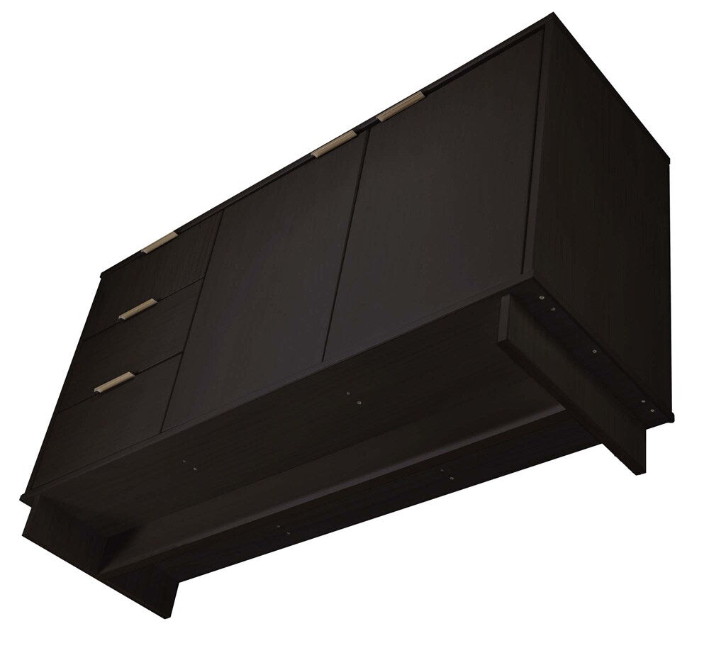 Manhattan Comfort - Granville Sideboard with 3 Full Extension Drawers in Black - SB-5002 veiw 5