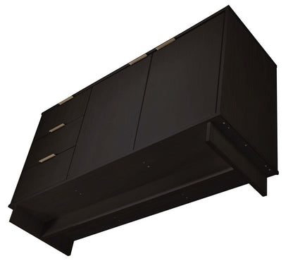 Manhattan Comfort - Granville Sideboard with 3 Full Extension Drawers in Black - SB-5002 veiw 5
