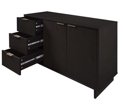 Manhattan Comfort - Granville Sideboard with 3 Full Extension Drawers in Black - SB-5002 veiw 6