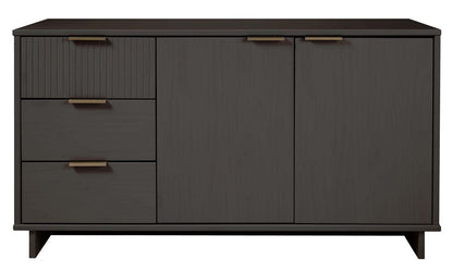 Manhattan Comfort - Granville Sideboard with 3 Full Extension Drawers in Dark Grey - SB-5005 veiw 1