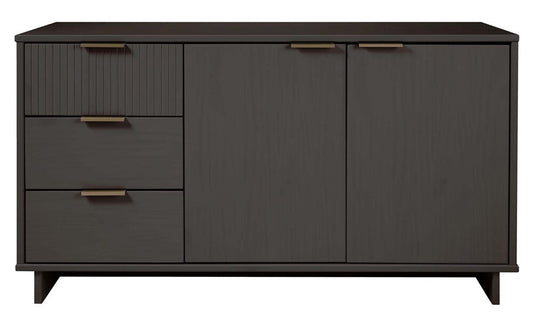 Manhattan Comfort - Granville Sideboard with 3 Full Extension Drawers in Dark Grey - SB-5005 veiw 1