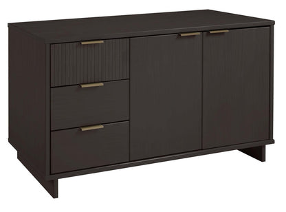 Manhattan Comfort - Granville Sideboard with 3 Full Extension Drawers in Dark Grey - SB-5005 veiw 2