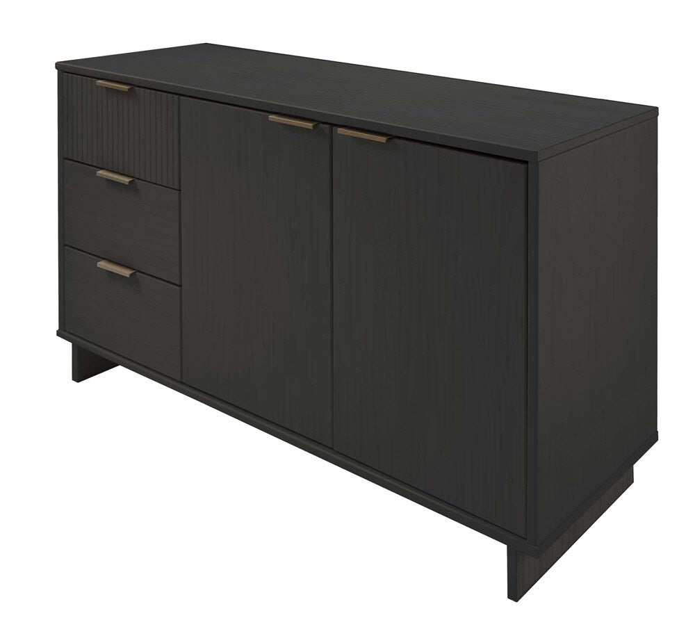 Manhattan Comfort - Granville Sideboard with 3 Full Extension Drawers in Dark Grey - SB-5005 veiw 3