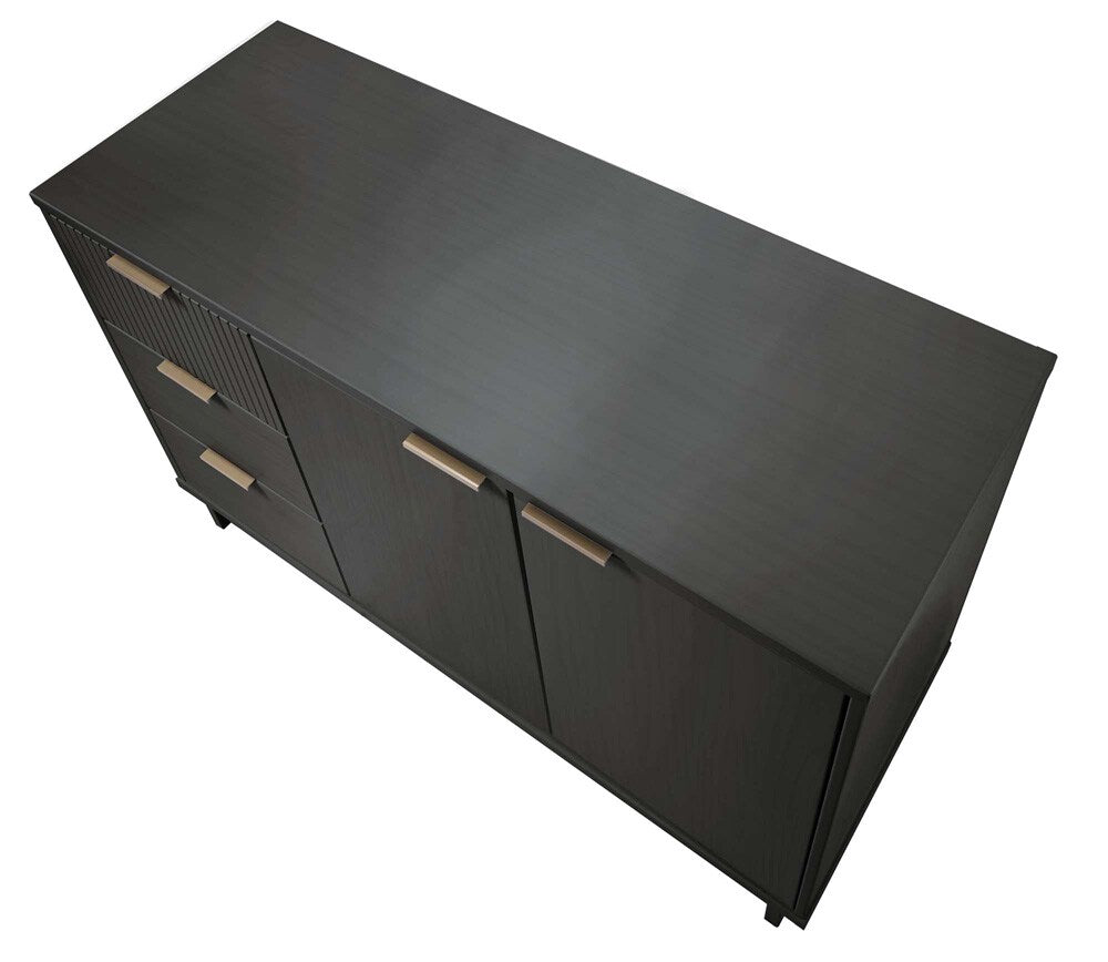 Manhattan Comfort - Granville Sideboard with 3 Full Extension Drawers in Dark Grey - SB-5005 veiw 4