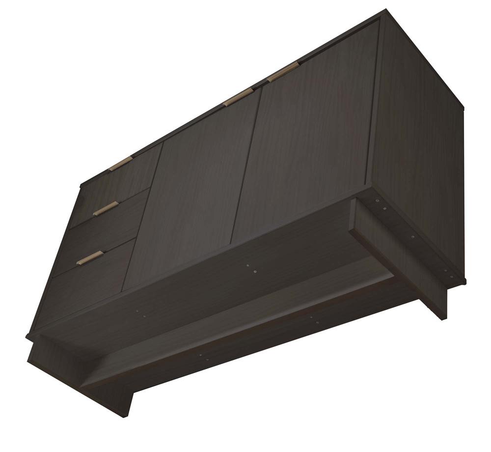 Manhattan Comfort - Granville Sideboard with 3 Full Extension Drawers in Dark Grey - SB-5005 veiw 5