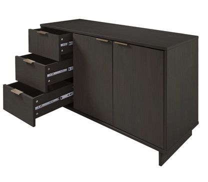 Manhattan Comfort - Granville Sideboard with 3 Full Extension Drawers in Dark Grey - SB-5005 veiw 6