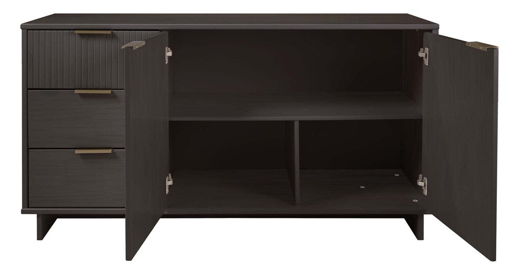 Manhattan Comfort - Granville Sideboard with 3 Full Extension Drawers in Dark Grey - SB-5005 veiw 7