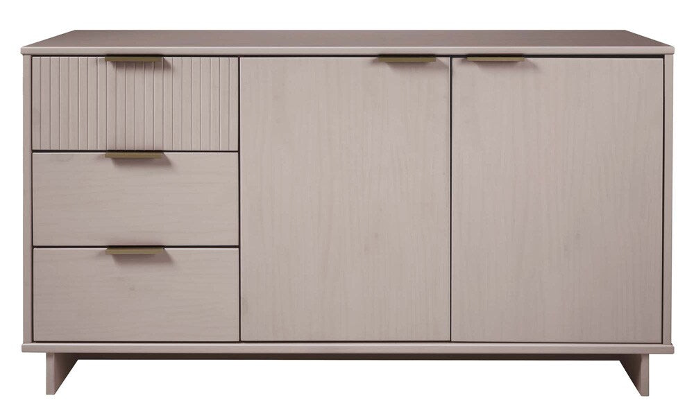 Manhattan Comfort - Granville Sideboard with 3 Full Extension Drawers in Light Grey - SB-5006 veiw 1
