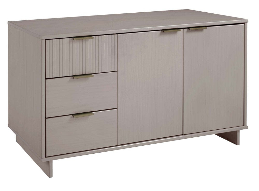 Manhattan Comfort - Granville Sideboard with 3 Full Extension Drawers in Light Grey - SB-5006 veiw 2