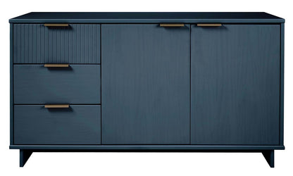 Manhattan Comfort - Granville Sideboard with 3 Full Extension Drawers in Midnight Blue - SB-5004 veiw 1