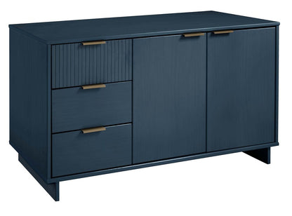Manhattan Comfort - Granville Sideboard with 3 Full Extension Drawers in Midnight Blue - SB-5004 veiw 2