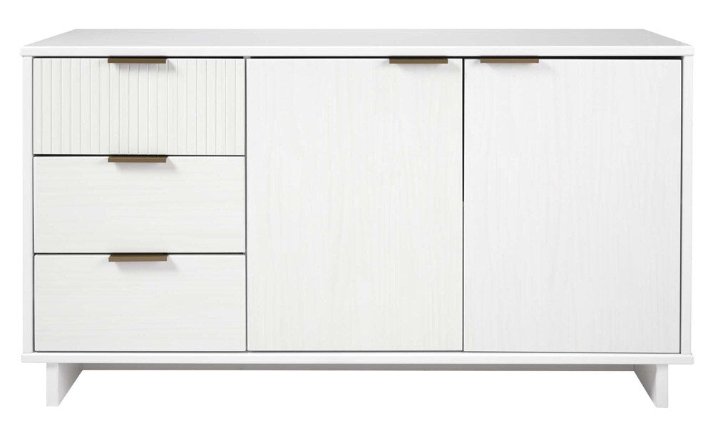 Manhattan Comfort - Granville Sideboard with 3 Full Extension Drawers in White - SB-5001 veiw 1