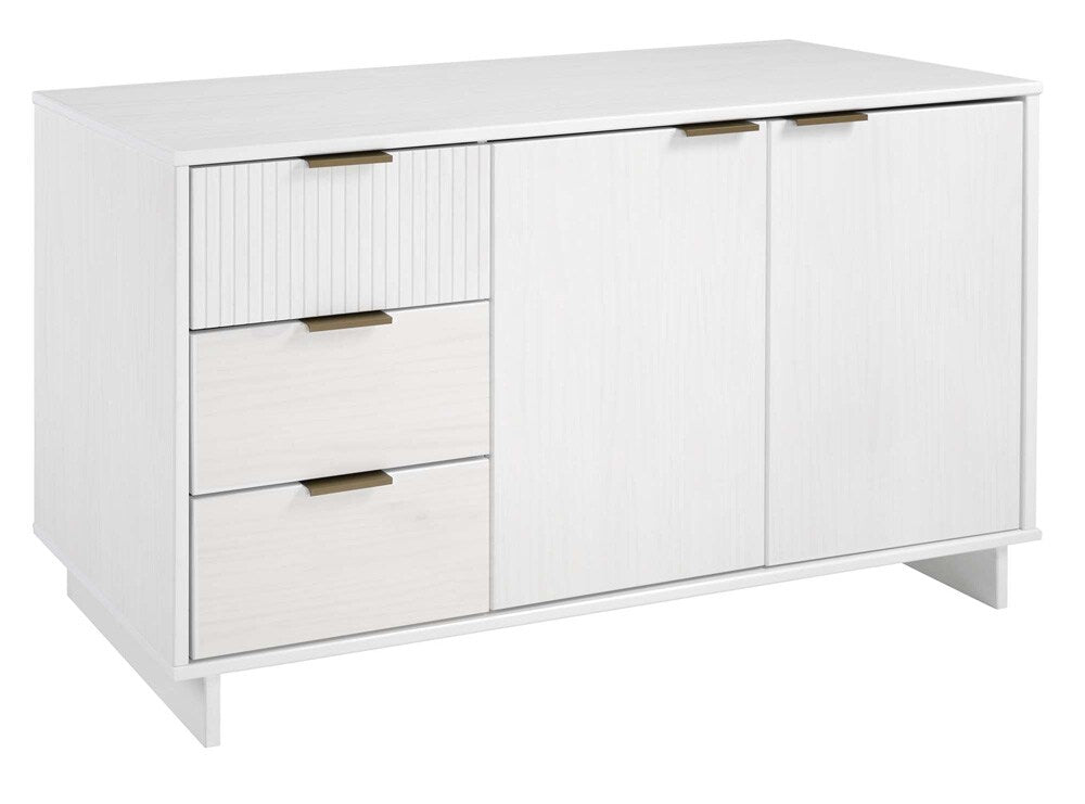 Manhattan Comfort - Granville Sideboard with 3 Full Extension Drawers in White - SB-5001 veiw 2