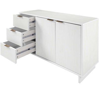 Manhattan Comfort - Granville Sideboard with 3 Full Extension Drawers in White - SB-5001 veiw 6