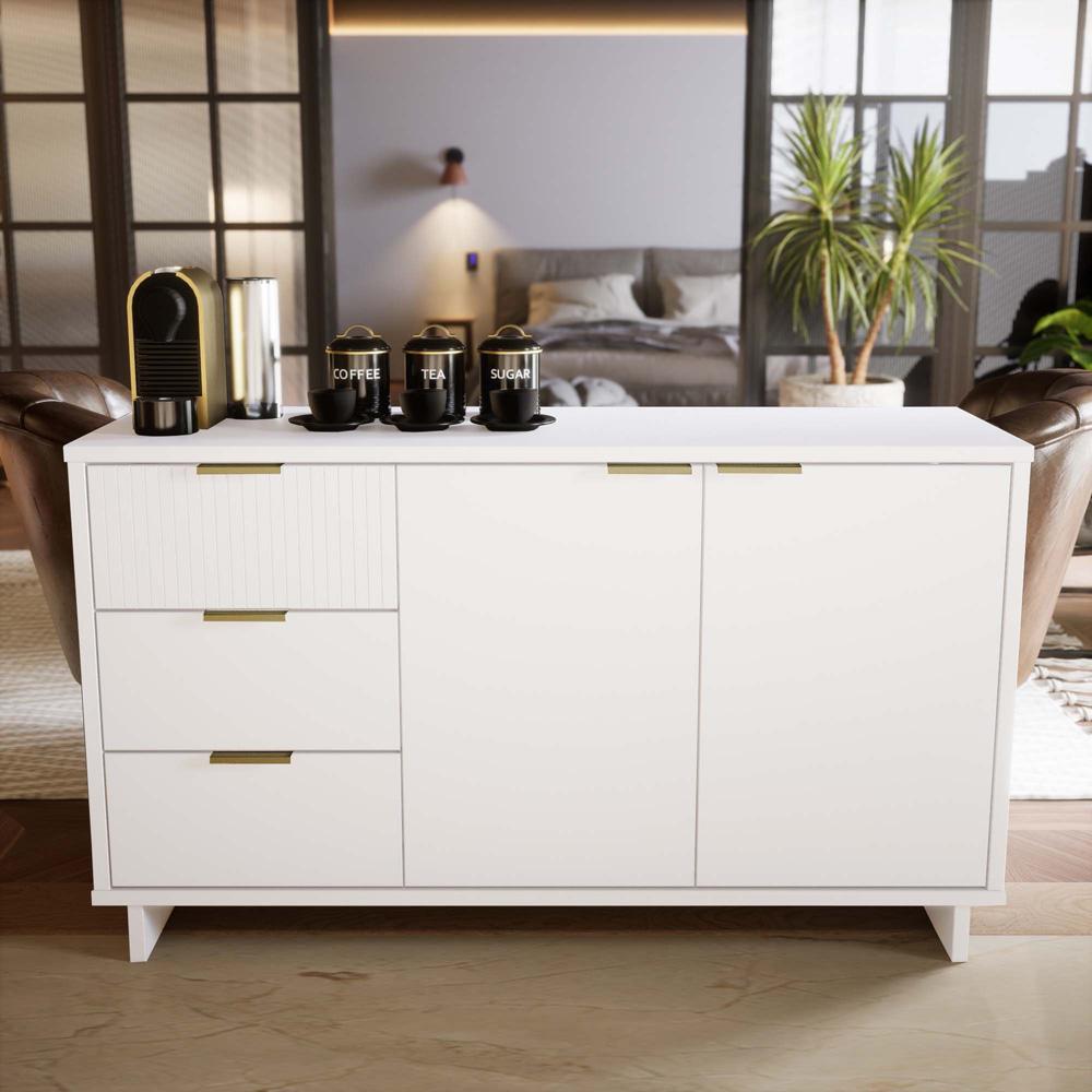 Manhattan Comfort - Granville Sideboard with 3 Full Extension Drawers in White - SB-5001 veiw 10