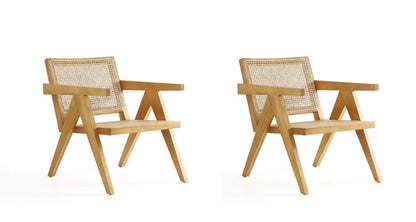 Manhattan Comfort - Hamlet Accent Chair with American Ash Wood Legs in Nature - Set of 2 - 2-ACCA04-NA veiw 1