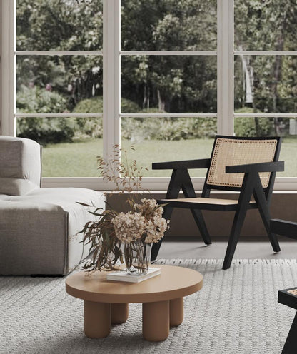 Manhattan Comfort - Hamlet Accent Chair with American Ash Wood Legs in Black and Natural Cane - ACCA04-BK veiw 9