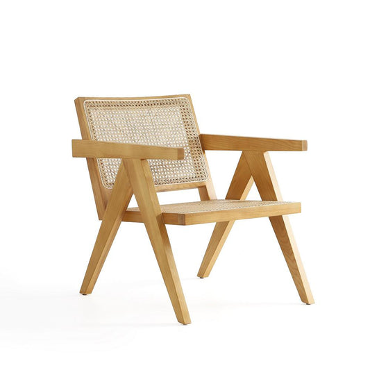 Manhattan Comfort - Hamlet Accent Chair with American Ash Wood Legs in Nature - ACCA04-NA veiw 1