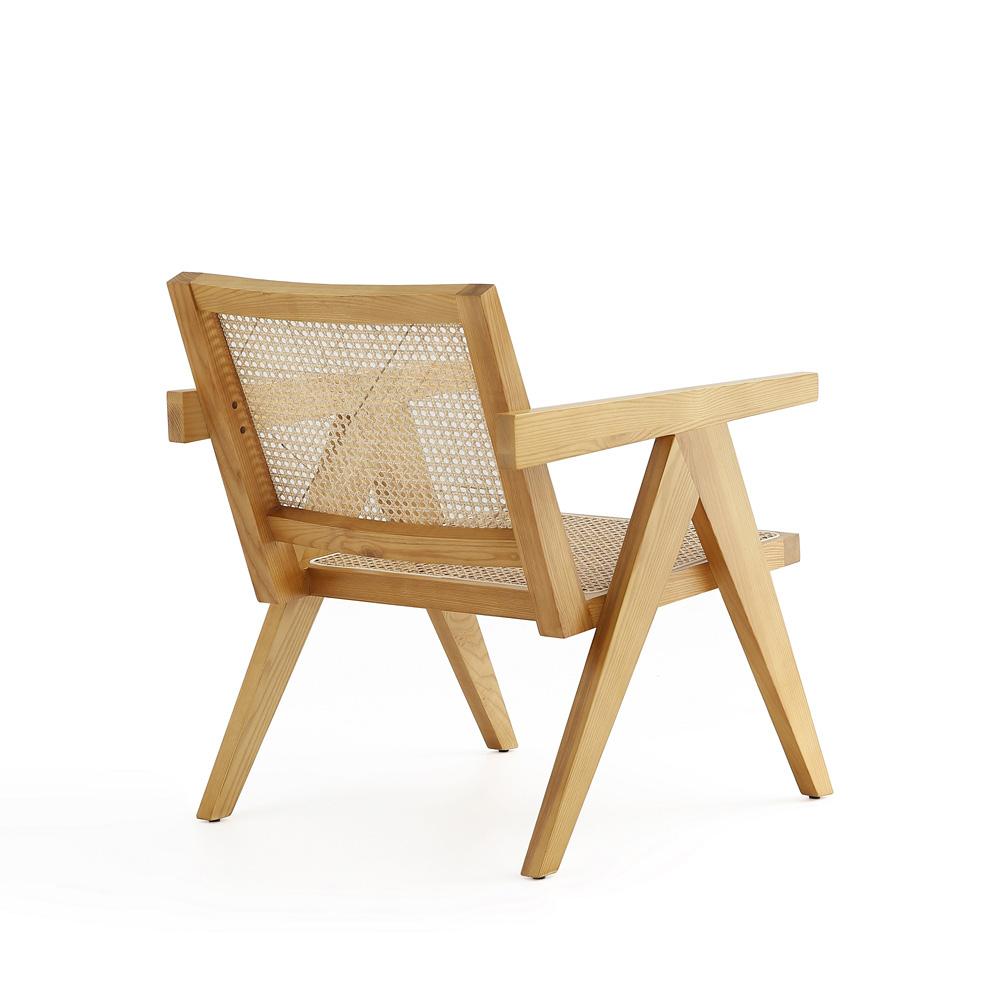 Manhattan Comfort - Hamlet Accent Chair with American Ash Wood Legs in Nature - ACCA04-NA veiw 3