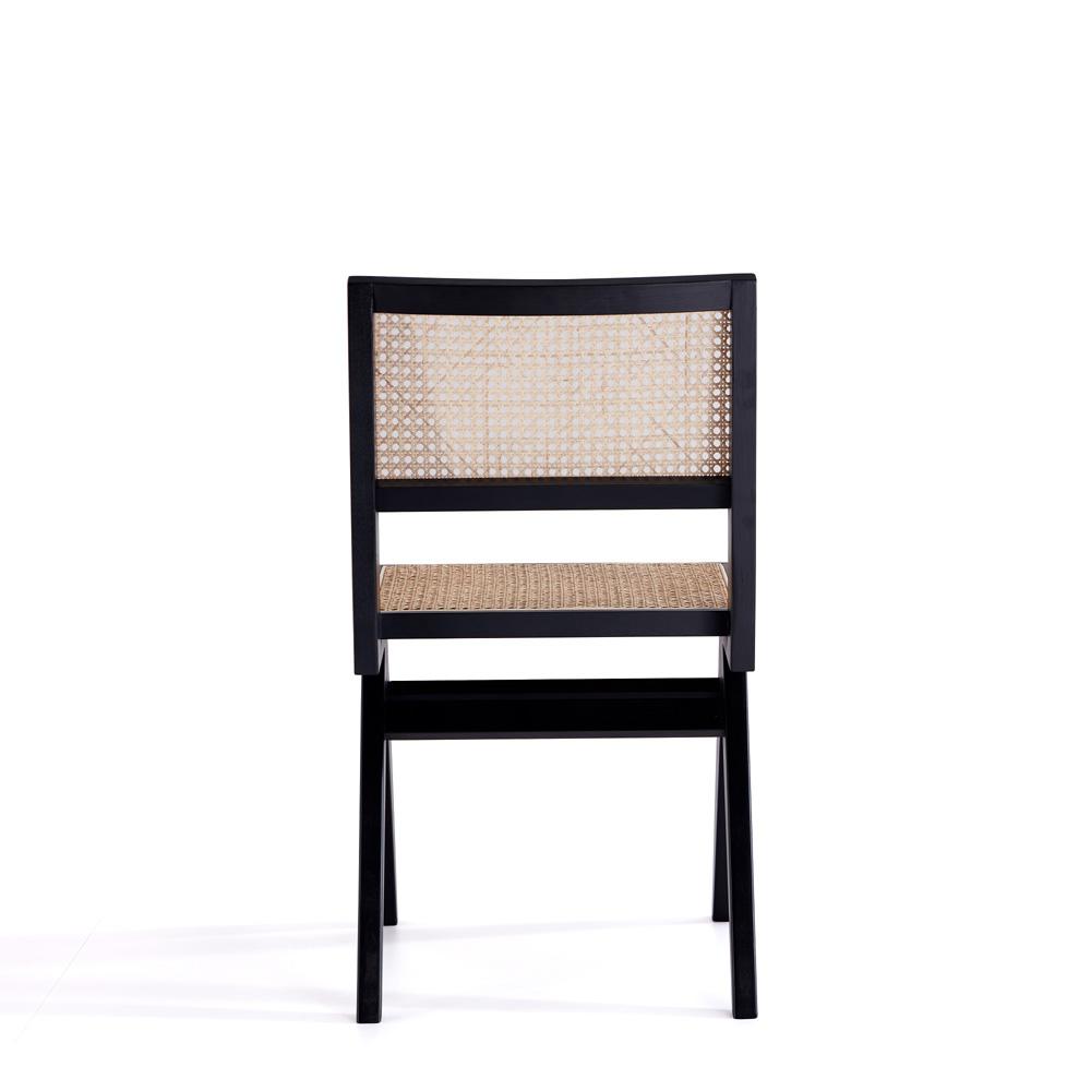 Manhattan Comfort - Hamlet Dining Chair with American Ash Wood Legs in Black and Natural Cane - Set of 4 - 2-DCCA03-BK veiw 5