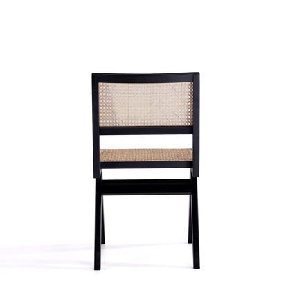 Manhattan Comfort - Hamlet Dining Chair with American Ash Wood Legs in Black and Natural Cane - Set of 4 - 2-DCCA03-BK veiw 5