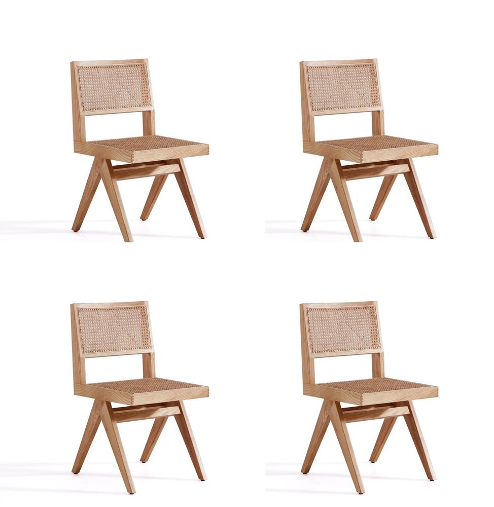 Manhattan Comfort - Hamlet Dining Chair with American Ash Wood Legs in Nature - Set of 4 - 2-DCCA03-NA veiw 1