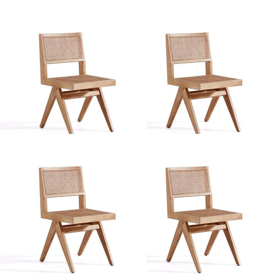 Manhattan Comfort - Hamlet Dining Chair with American Ash Wood Legs in Nature - Set of 4 - 2-DCCA03-NA veiw 1