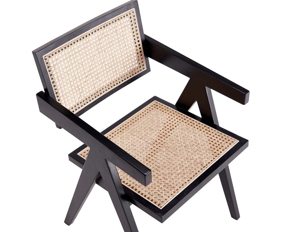 Manhattan Comfort - Hamlet Dining Arm Chair with American Ash Wood Legs in Black and Natural Cane - Set of 2 - 2-DCCA09-BK veiw 8