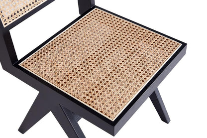 Manhattan Comfort - Hamlet Dining Chair with American Ash Wood Legs in Black and Natural Cane - Set of 2 - DCCA03-BK veiw 8
