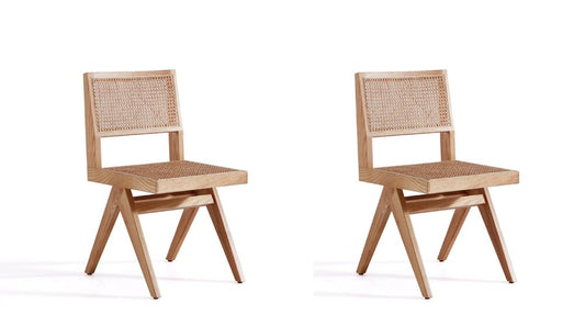 Manhattan Comfort - Hamlet Dining Chair with American Ash Wood Legs in Nature - Set of 2 - DCCA03-NA veiw 1